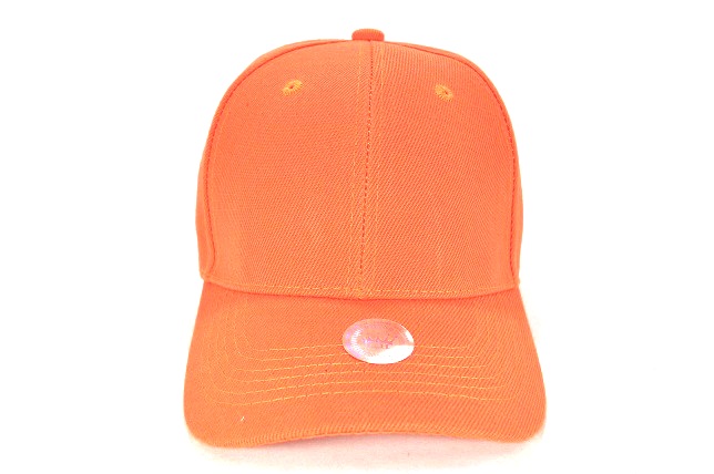 PLAIN 100% ACRYLIC VELCRO CAP-ORANGE